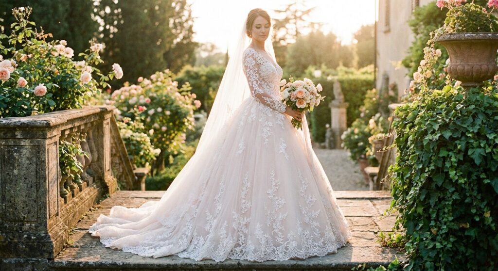 princess style bridal gown