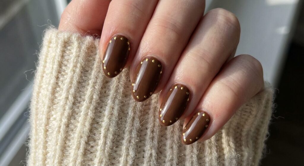 short brown gold acrylic