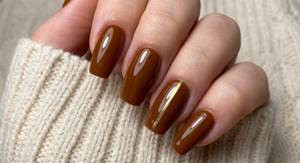 simple brown gold acrylic