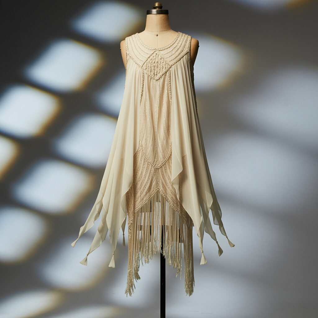 1920s handkerchief hem style with different length fabric points