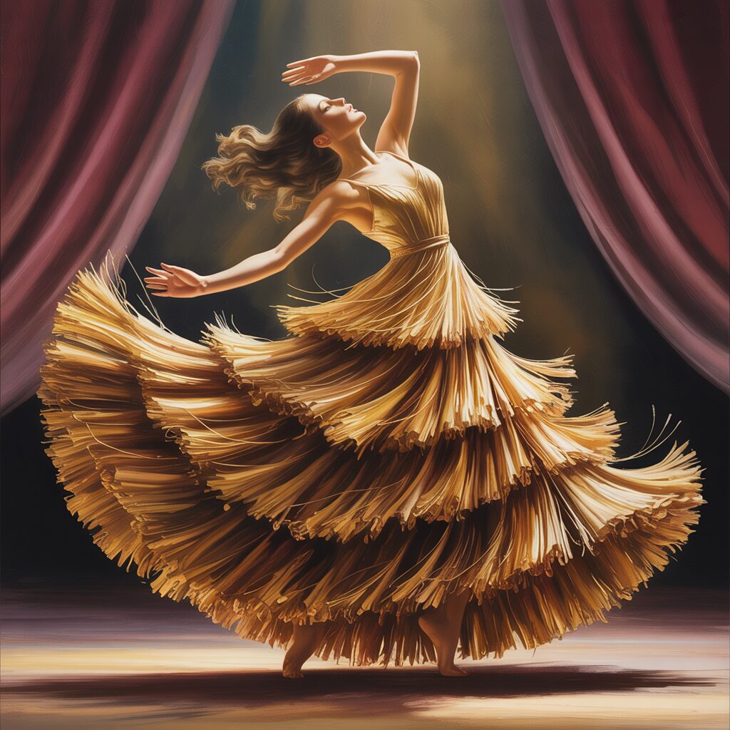 1920s tasseled dance dress with layered fringe creating mesmerizing movement during dancing