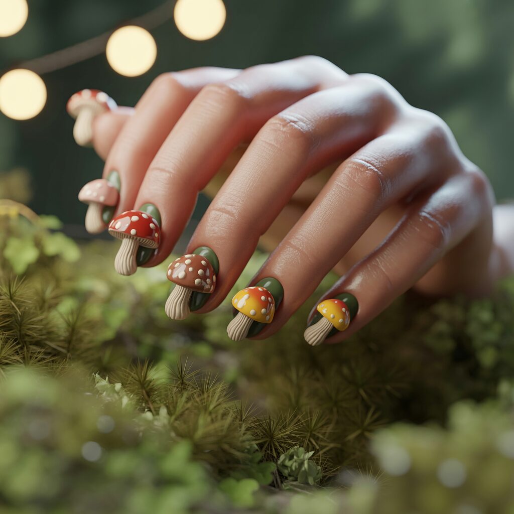 3D mushroom nails