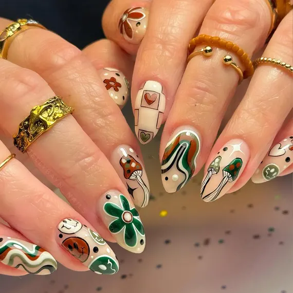 Mushroom nails fall trends