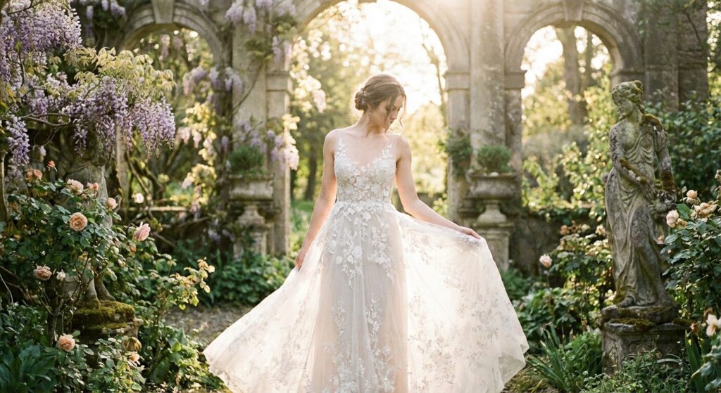 Anthropologie Wedding Dresses with a beautiful background