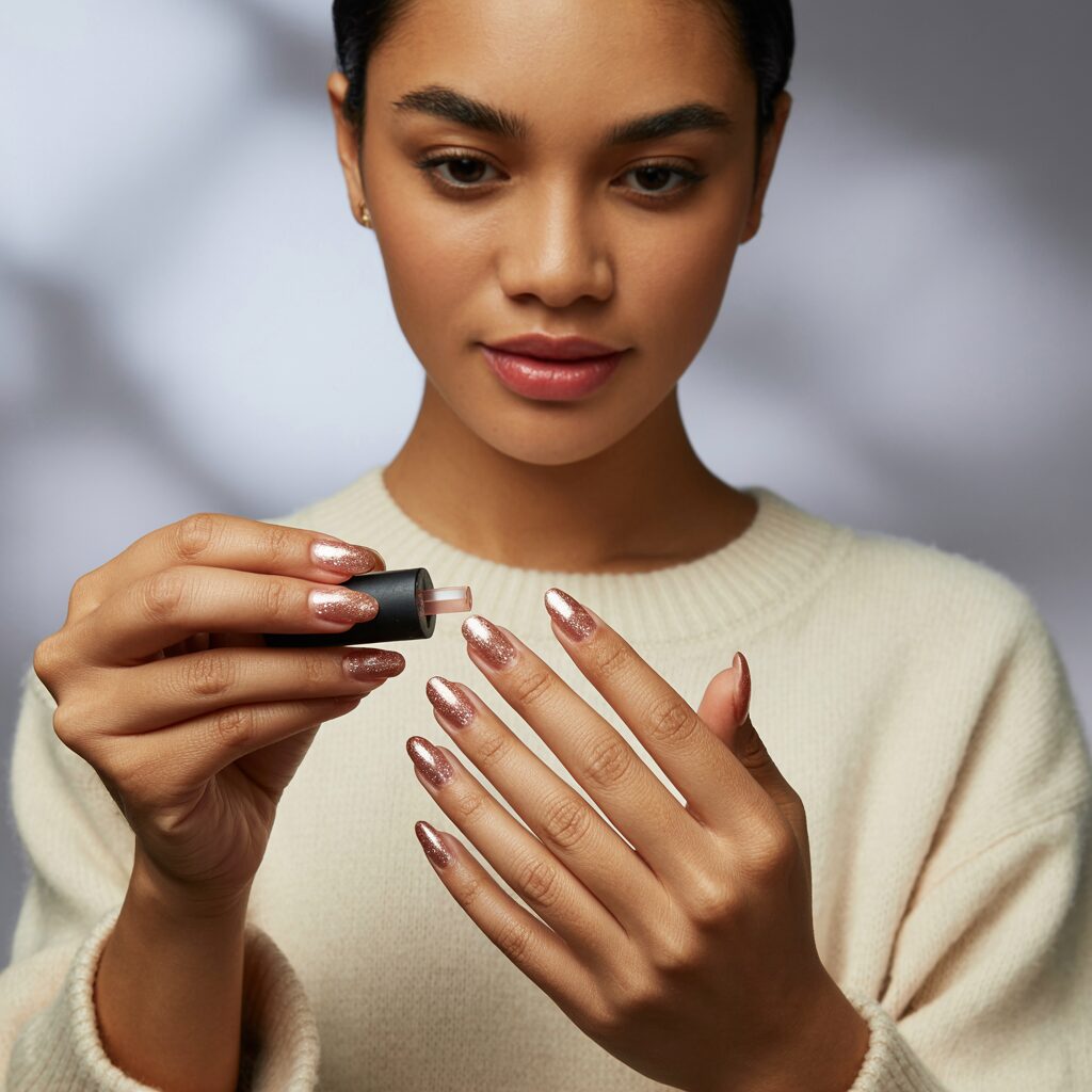 applying glamnetic press on nails