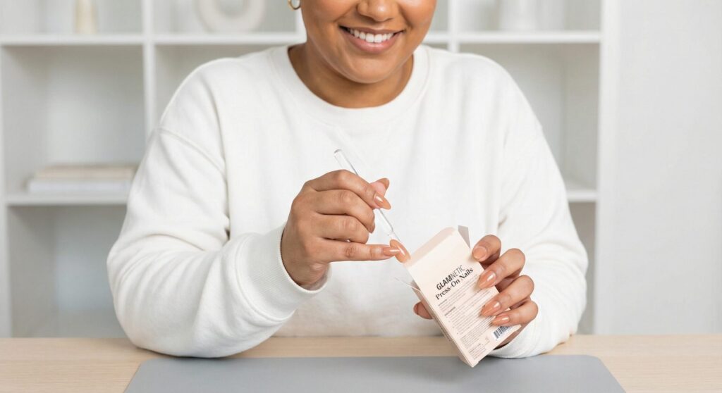 convenient glamnetic press on nails application