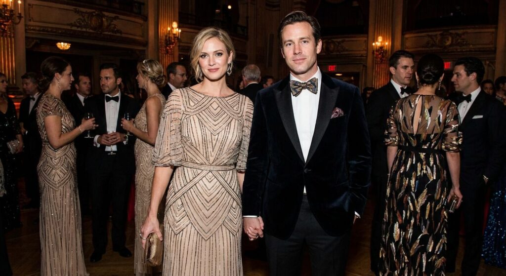 Fashion forward gown designed for a creative black tie dress code