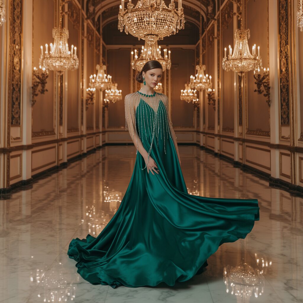 Unique color gown showcasing personal style at a creative black tie event