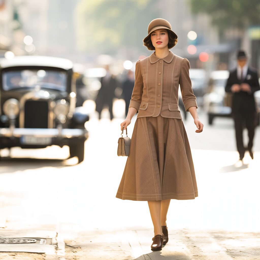 Everyday 1920s women clothing worn by working women and homemakers