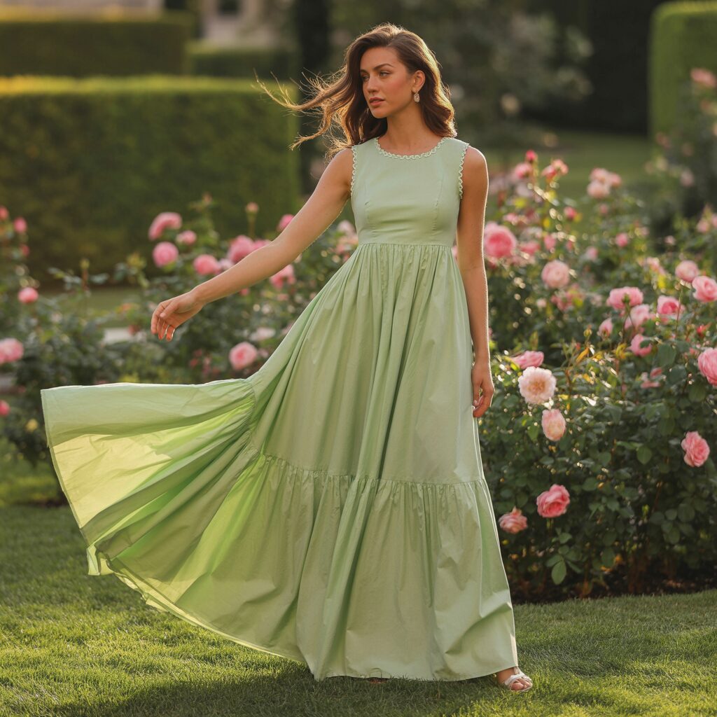Simple round neck gala design lawn dress with contrast piping