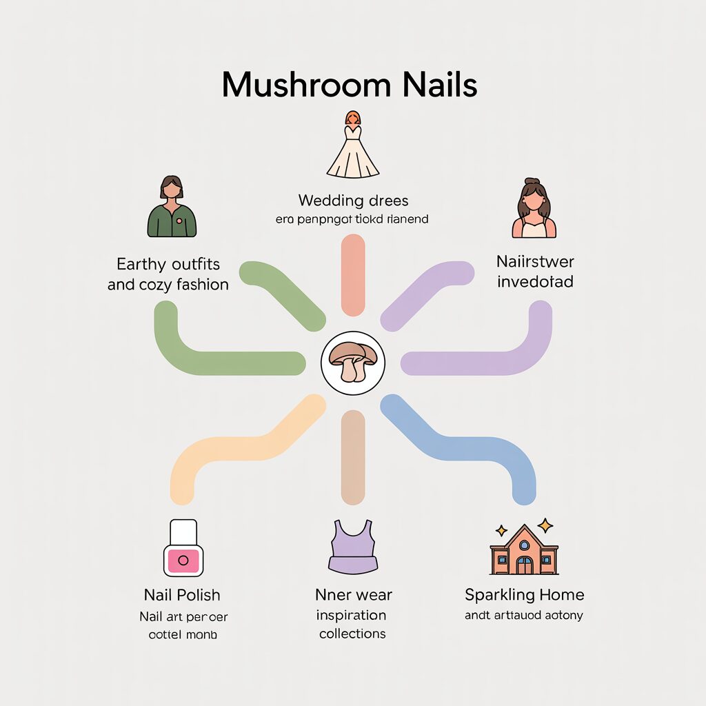 how mushroom nails pair with outfits hairstyles nails design and lifestyle styling