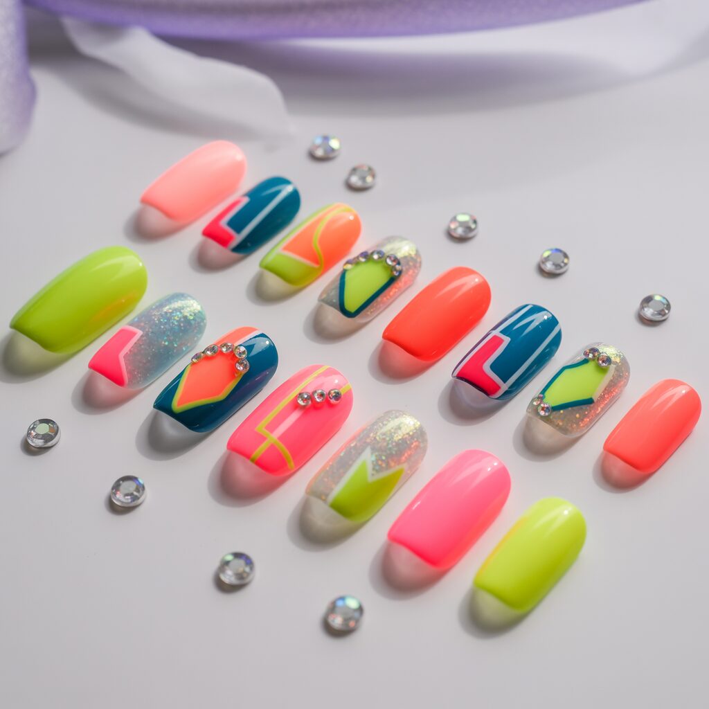 Olive and June Maximalist Collection press-on nails with bold designs and vibrant colors