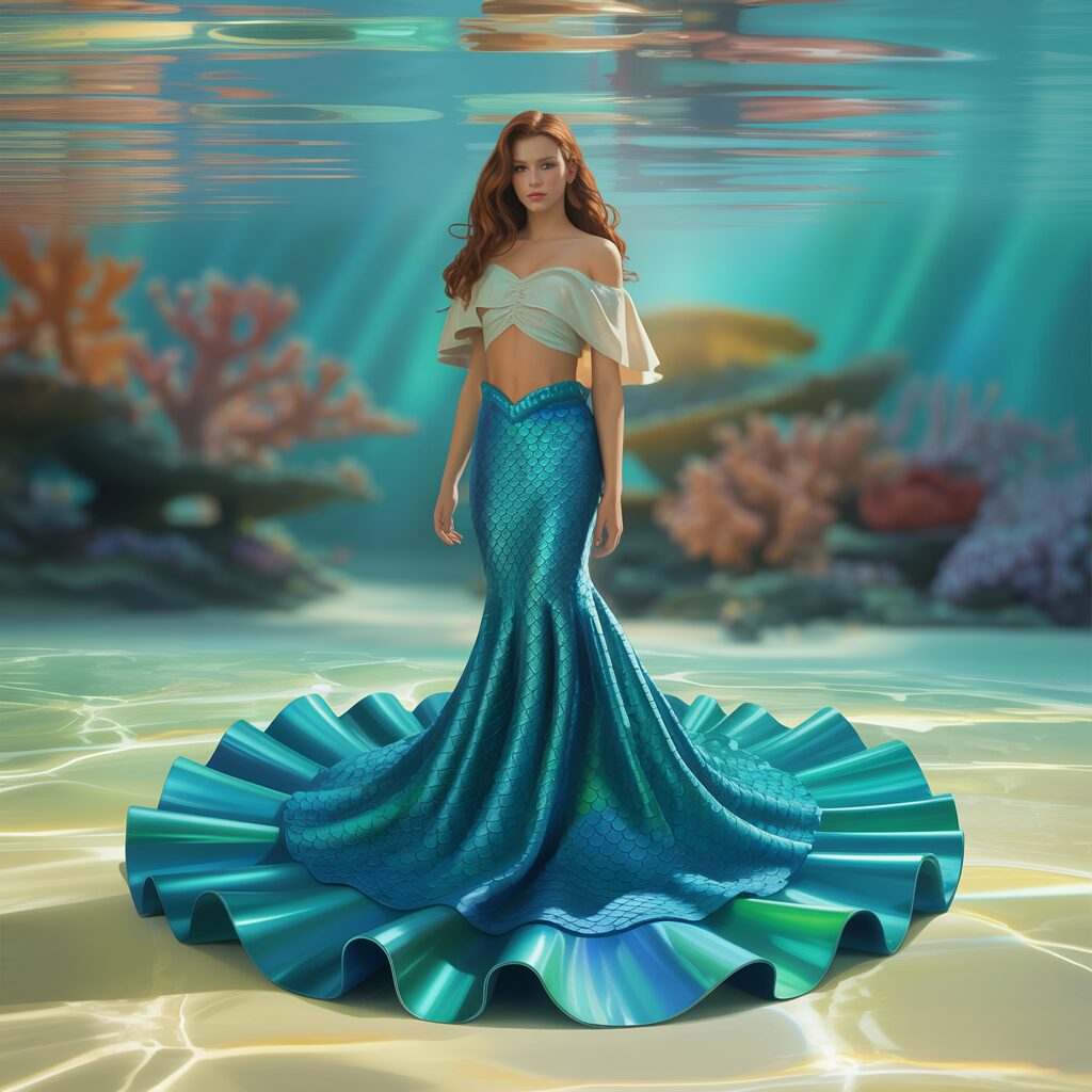 Mermaid Skirt with Off-Shoulder Top
