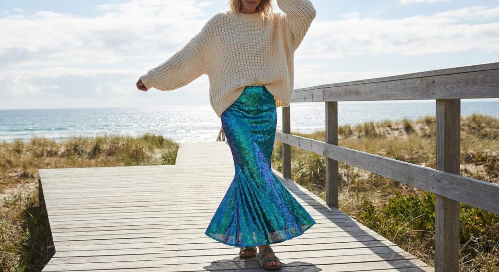 Mermaid Skirt with Oversized Sweater